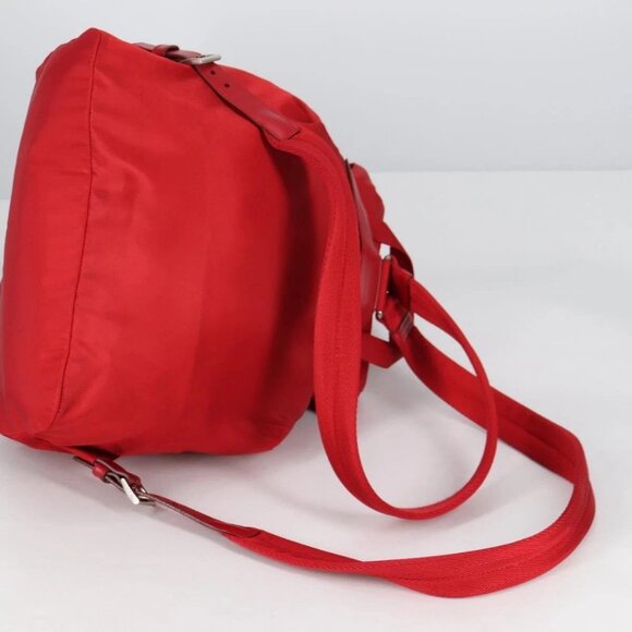 PRADA Backpack Nylon Red Silver Auth 137676 main image 13